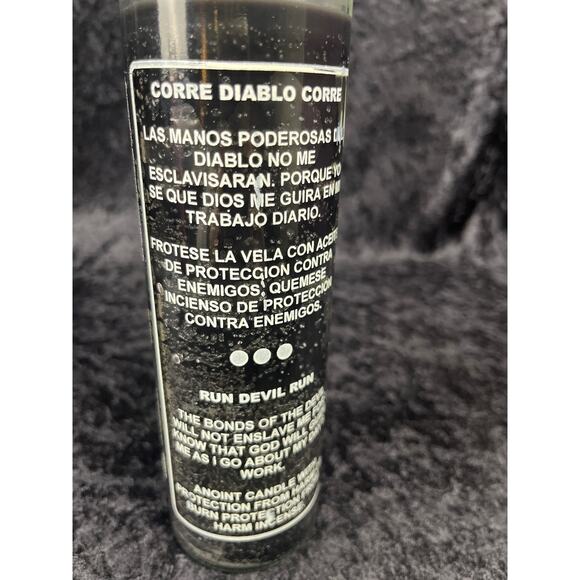 Black Run Devil Run 7-Day Spiritual Candle, Corre Diablo Corre - Picture 3 of 4